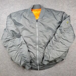Knox Armory Jacket Mens XL Green Nylon MA-1 Bomber Full‎ Zip Lined Insulated